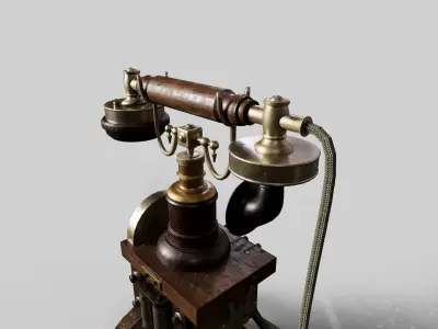 19th Century Vintage Telephone Low-poly 3D model