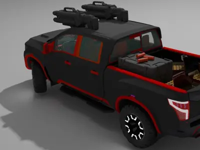 Nissan titan 2017  Low-poly 3D model
