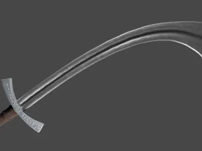Khora sword with Falchion handle Low-poly 3D model