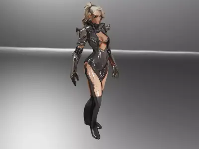 Elite Combat Femme Trio Pack Low-poly 3D model