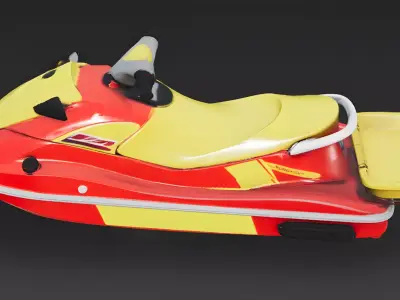 Realistic Rescue Jet Ski 3D Model Low-poly 3D model