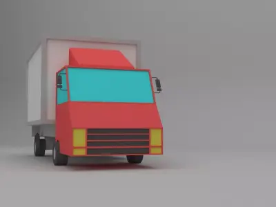 Lowpoly truck Low-poly 3D model Low-poly