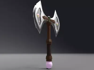 Crystal Axe Low-poly 3D model buy