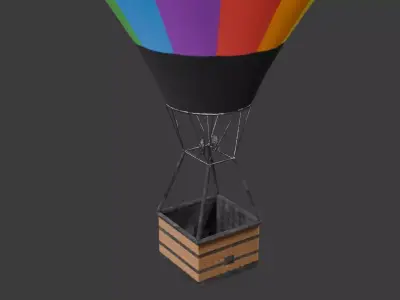 Colorful hot air ballon Free low-poly 3D model