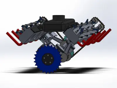 V8 engine 3D model