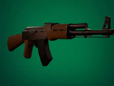 Ak47 Lowpoly Low-poly 3D model