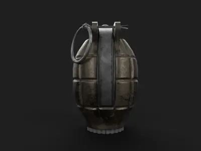 Military No36 Mills Bomb PBR hand Grenade ww1 and ww2 Low-poly 3D model