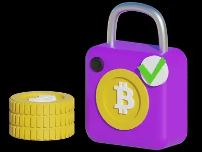 3D Cyrpto Coin Lock Illustration Low-poly 3D model