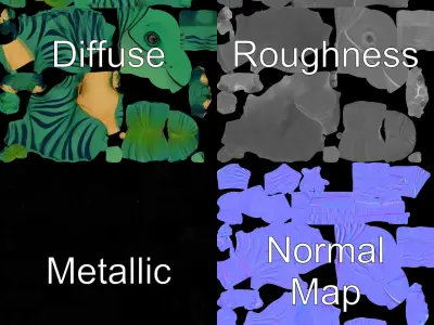 Cartoon Dinosaur Model Pack with Vibrant Textures Low-poly 3D model