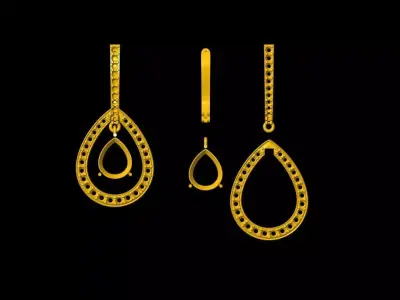 Gold Bali Earring - 0021 3D print model