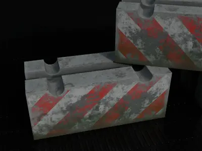 Concrete Barrier Low-poly 3D model buy