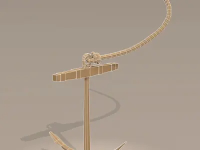 Sailing vessel anchor 3D model