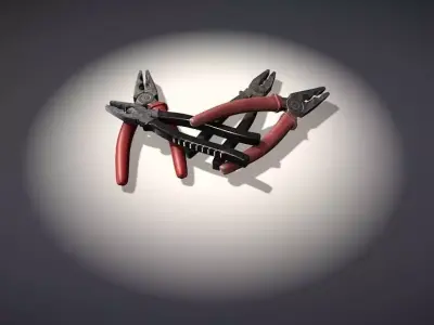 Pliers Pack Low-poly 3D model