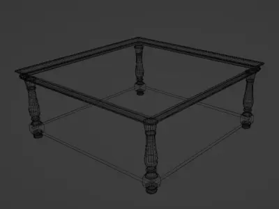 Wooden Coffee Table Low-poly 3D model