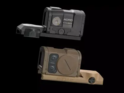 Aimpoint ACRO P2 Red Dot Sight with Reptilia Mount Low-poly 3D model