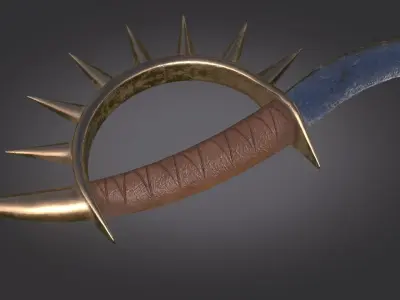 Stylized Medieval Sword melee weapon game ready Low-poly 3D model buy