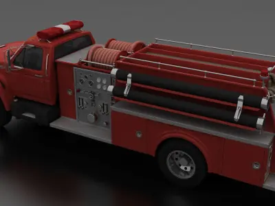 F-Series F-800 FireTruck 1995 Low-poly 3D model