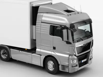 Truck 4X2 with semi trailer 3D model