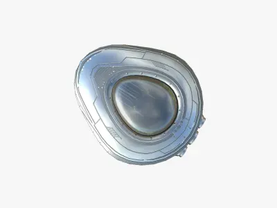 Alien Spaceship UFO C02 Aluminum - Sci Fi Spacecraft Design Low-poly 3D model