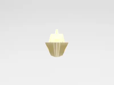 Cartoon Simple Warship v1 012 Low-poly 3D model