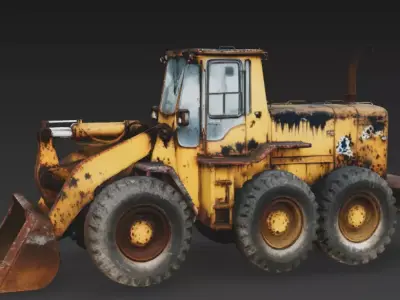 Abandoned Industrial Wheel Loader 3D Model Low-poly 3D model