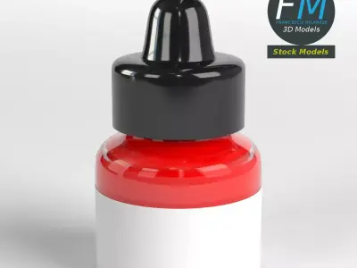 Acrylic Fluorescent Ink Bottle 3D model