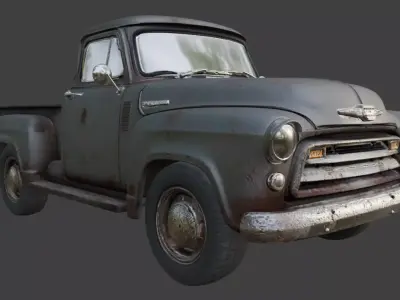 Vintage Rusty Pickup Truck 3D Model 3D model 2