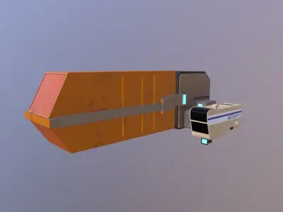 Security SpaceShip Low-poly 3D model