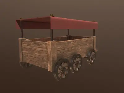 Traders Wagon Low-poly 3D model