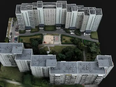 soviet blocks city sector area drone photogrammetry 3D model
