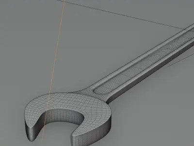 Realistic Metallic Adjustable Wrench 3D Model 3D model