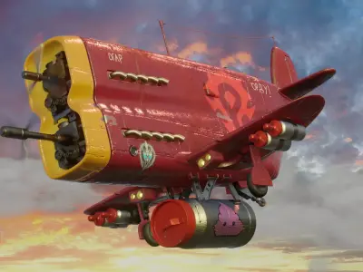 Plane flying in sky 3D model