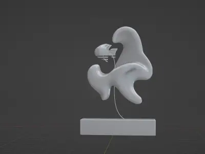 Ethereal Aquatica The Golden Wave Marble Fish Ensemble 3D model