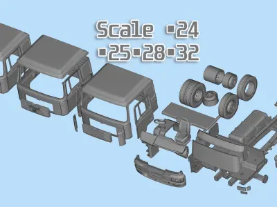3d printer files German truck F2000 industrial 3D print model