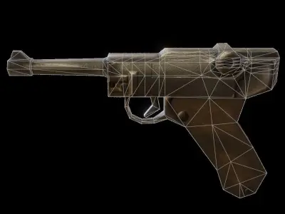 Parabellum Luger Pistol Low-poly 3D model