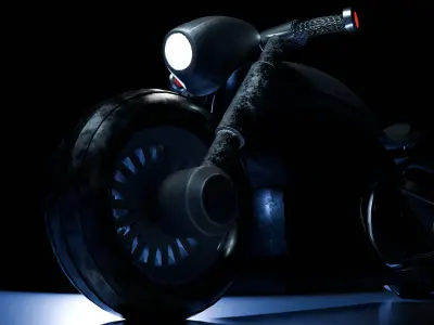 Futuristic Motorcycle 3D Model Game Ready with 2K 4K Textures Low-poly 3D model