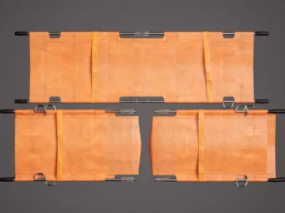 Stretcher Open and Folded - PBR Game Ready - LOW POLY Low-poly 3D model