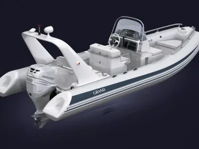 Inflatable Boat Grand Silver Line Cruiser S650GL and Mercury Verado 350 3D model