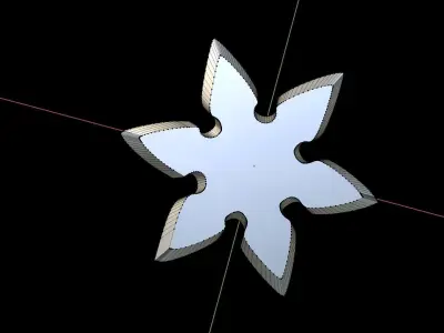 Shuriken silver star 3D print model buy