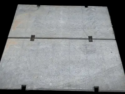 concrete panels construction-site ground photogrammetry Low-poly 3D model