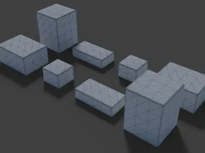 Carton Boxes Low-poly 3D model