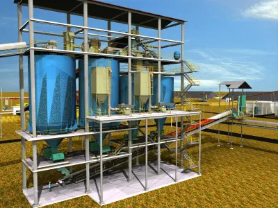 Raw Mill-Hoppers Cement Plant Free 3D model