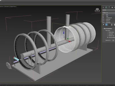 Boiler tank Rusty Tanker factory Petroleum gas Steam Boiler Low-poly 3D model