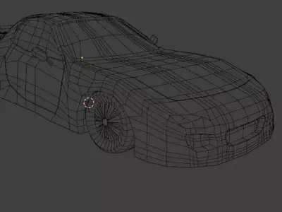Low Poly Stylized Super Car vehicle Game ready FBX OBJ Low-poly 3D model