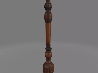 Antique Ornate Wooden Table Leg Low-poly 3D model