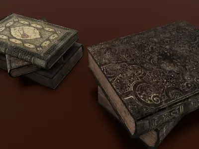 Books 3D Model  Low-poly 3D model