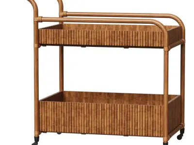 FELIZ RATTAN BAR CART 3D model