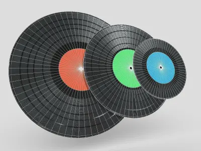 Vinyl Record Pack Low-poly 3D model
