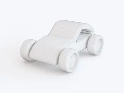 Wooden toy car 16 3D model