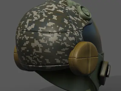 Helmet scifi military combat soldier fantasy  Low-poly 3D model